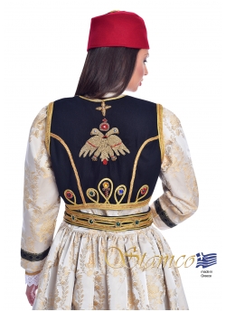 Greek Traditional Kastoria costume with Hand-Embroidered Vest 
