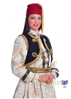 Greek Traditional Kastoria costume with Hand-Embroidered Vest 
