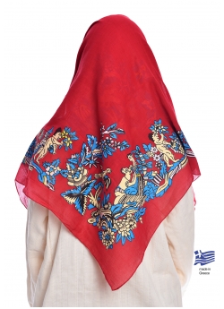 Greek Traditional Cotton Scarf of Doxato - Dramas