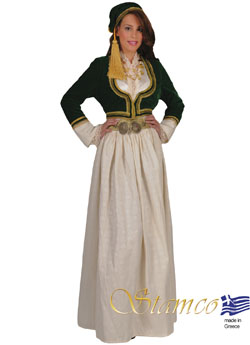 Traditional Amalia White Brocade Costume