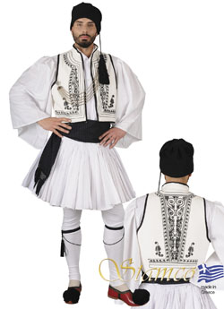 Traditional Fustanella White Vest Costume