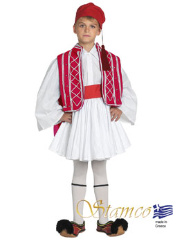 Traditional Tsolias Boy Red Costume