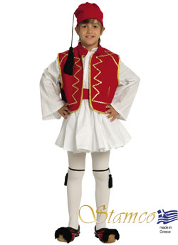 Traditional Tsolias Boy Red Costume